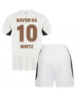 Bayer Leverkusen Florian Wirtz #10 Venkovní dres pro děti 2024-25 Krátký Rukáv (+ trenýrky)